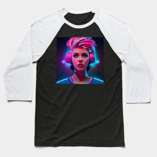 Synthwave Girl 2 Baseball T-Shirt